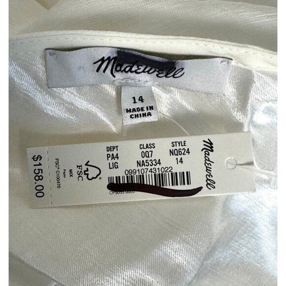 NWT Madewell Womens One-Shoulder Midi Dress in Lighthouse NQ624 Size 14 - Picture 6 of 14